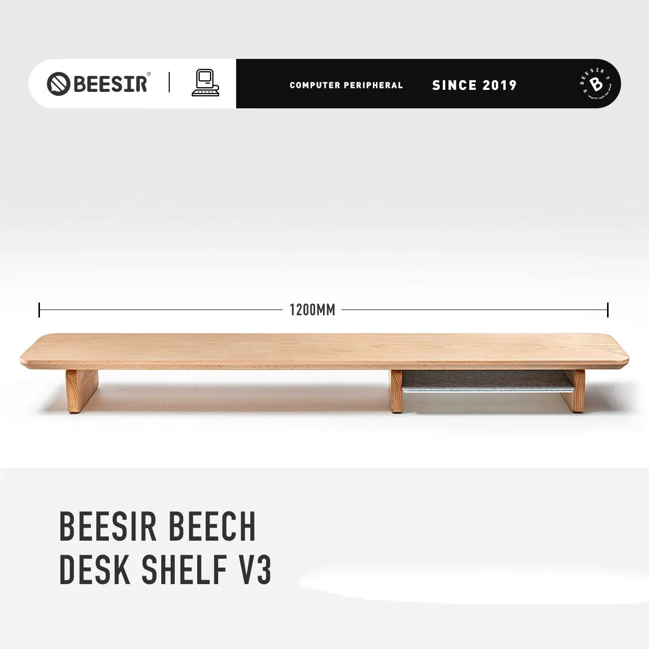 BEESIR - Solid Wood Monitor Stand (Black Walnut & Beech) - Image 4