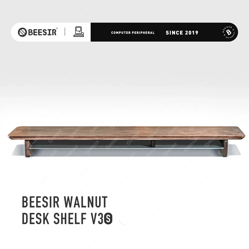 BEESIR - Solid Wood Monitor Stand (Black Walnut & Beech) - Image 6