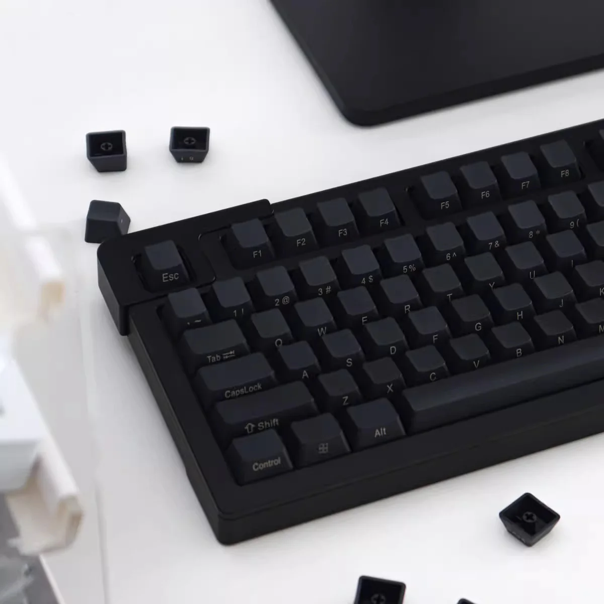 Black Carbon - Side Engraved ANSI 108 Cherry Keycap Set - Image 5