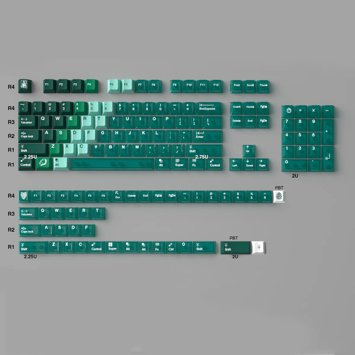 Gradient - 149 PBT Sublimation & PC Transparent Hybrid Keycaps - Image 10