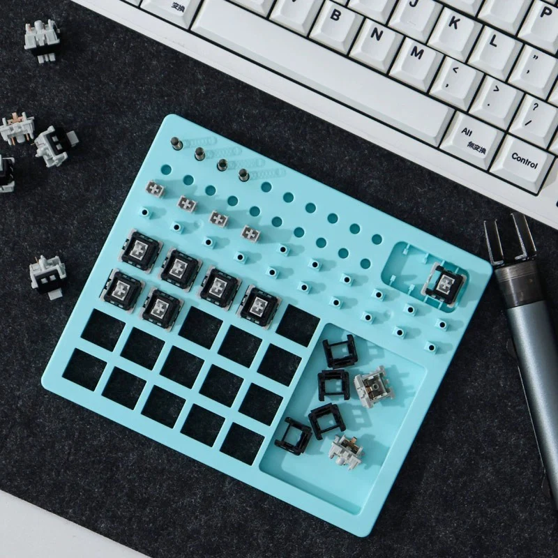 Mechanical Keyboard Switch Assembly Aid – Yellow/Gray/Blue Shaft Plate - Image 5