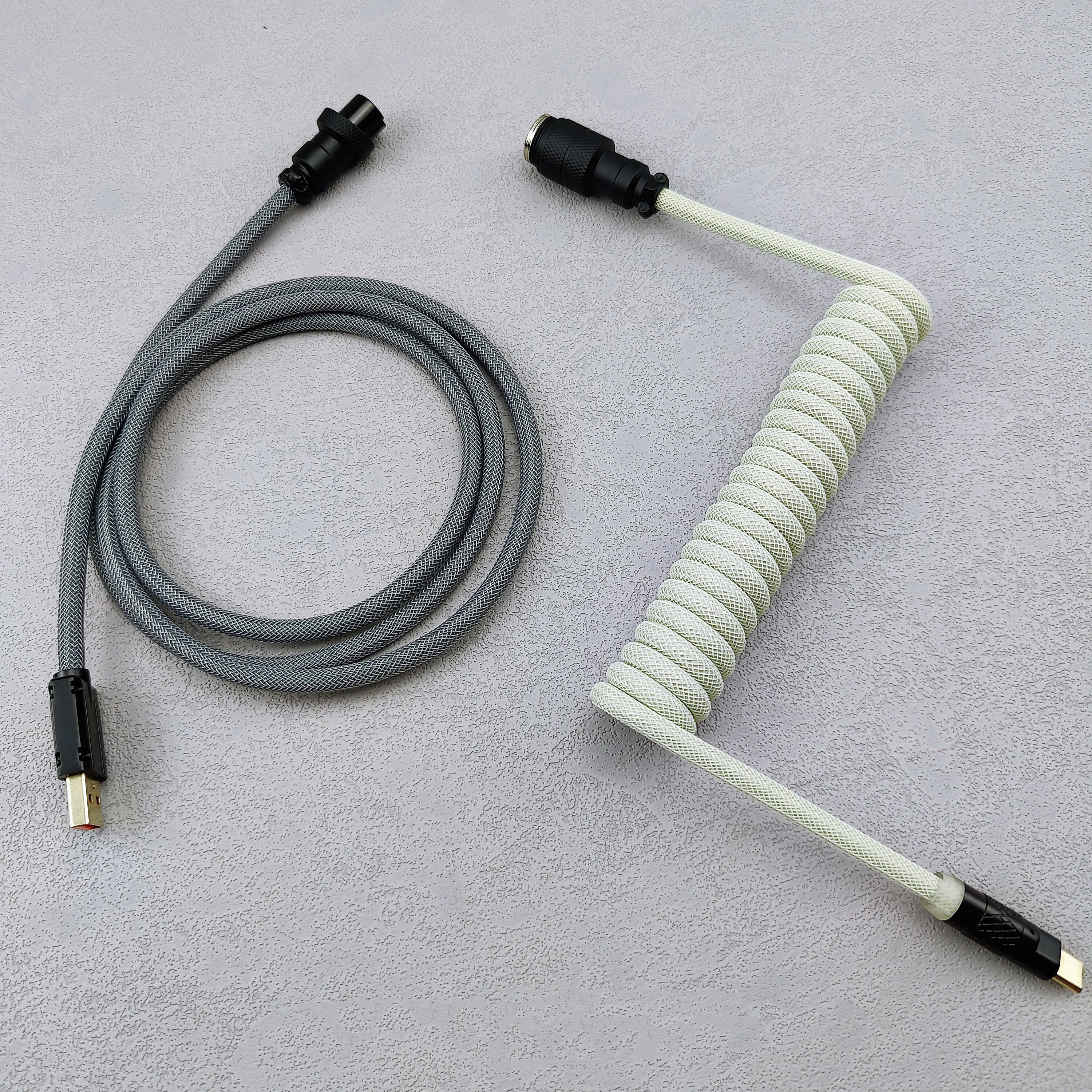OZO Dual-Tone Coiled USB to USB-C Cable for Mechanical Keyboards - Image 5