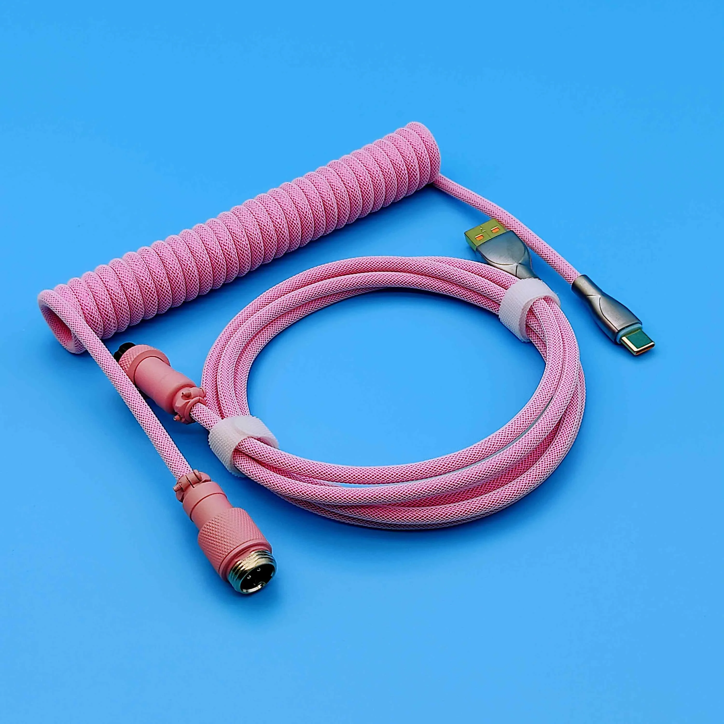 OZO Retro Coiled USB-A to USB-C Cable for Mechanical Keyboards - Image 4