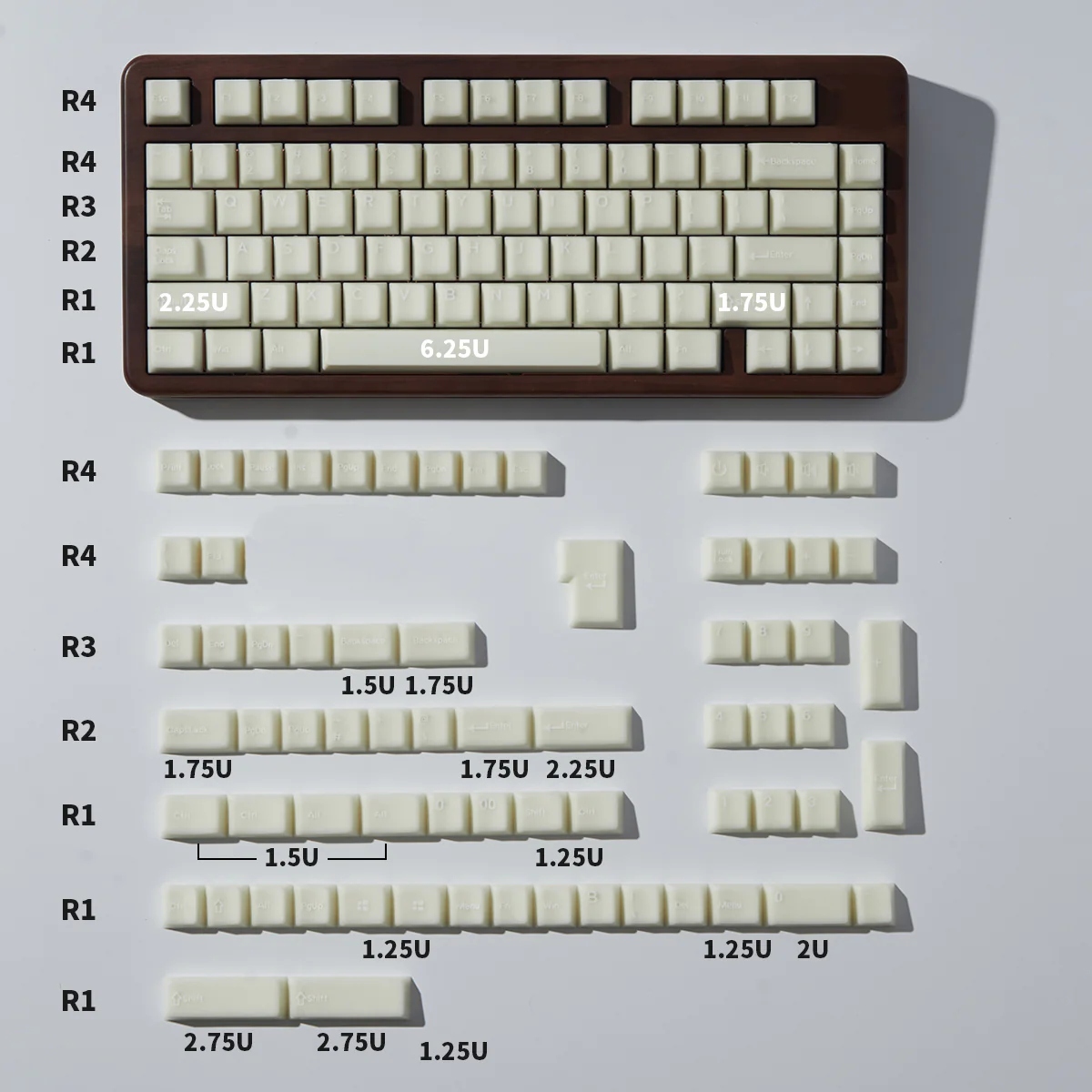 White Marble - 114/154 PBT+ABS ANSI/ISO Keycap Set - Image 6