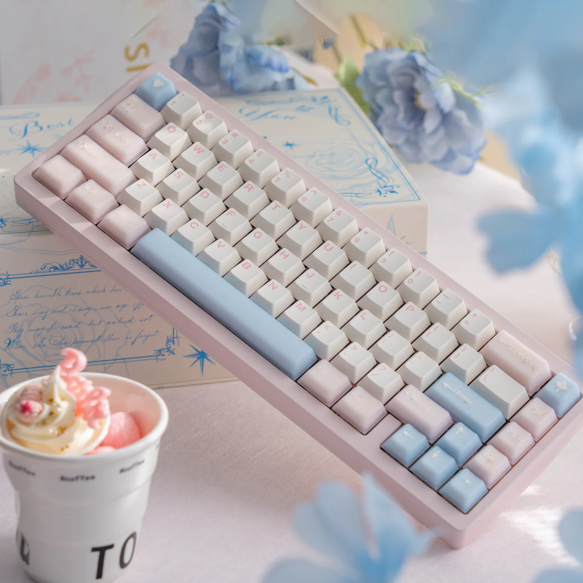 White Peach Oolong / Sea Salt Soda - 164-Key Translucent Keycap Set - Image 6